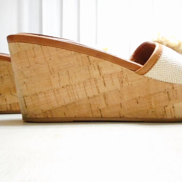 Coach Jazmin Cork and Leather Wedge Sandal  size 7.5 - Picture 2 of 8